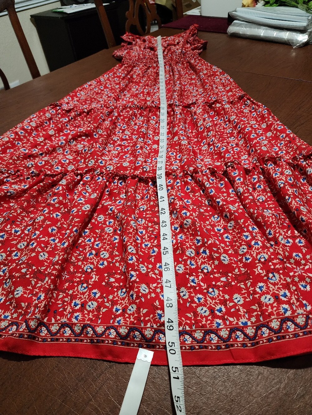 Max Studio Red Floral Tiered Maxi Dress - Picture 2 of 10